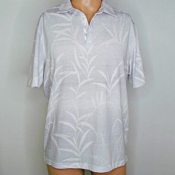 Nat Nast Other - Mens Nat Nast Tropical Print Gray Knit Polo Shirt